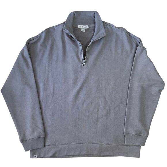Barefoot Dreams Men's Malibu Collection Cotton Fleece 1/4 Zip Pullover Sz Large - Picture 1 of 9